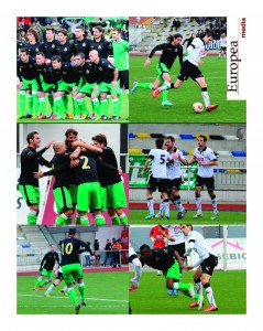 Fotografía del partido entre el Caudal de Mieres y el Racing de santander.