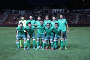 Once inicial del Racing  en Montilivi. Foto: Arturo Herrera