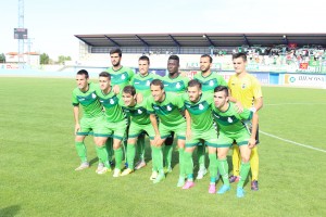 Once titular del Racing frente a la Arandina. Foto: Arturo Herrera.