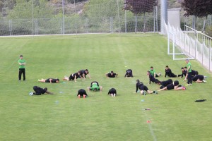 Entrenamiento de la plantilla racinguista. Foto: Arturo Herrera