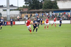 Javi Barrio, debutando en 2ªB con el primer equipo del Racing de Santander. Foto: Arturo Herrera.
