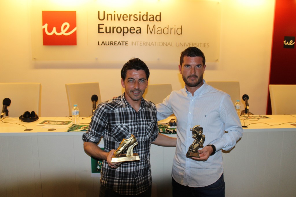 Dos goleadores racinguistas, galardonados por su gran labor con el conjunto cántabro. Foto: Arturo Herrera.