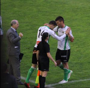 Borja Granero entró por Javi Soria en el playoff ante la UE Llagostera. Foto: Arturo Herrera.